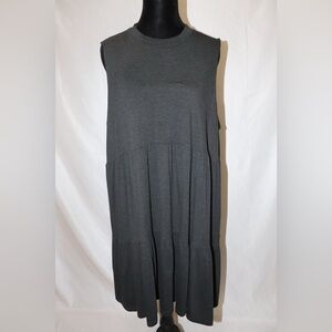 NWT Mud Pie Tiered Jersey Dress Women’s XL Dark Grey
